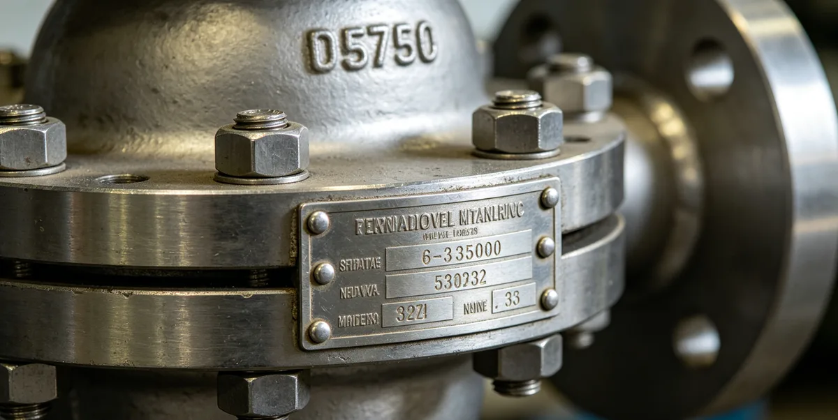 Bolted flanged connection on an industrial valve