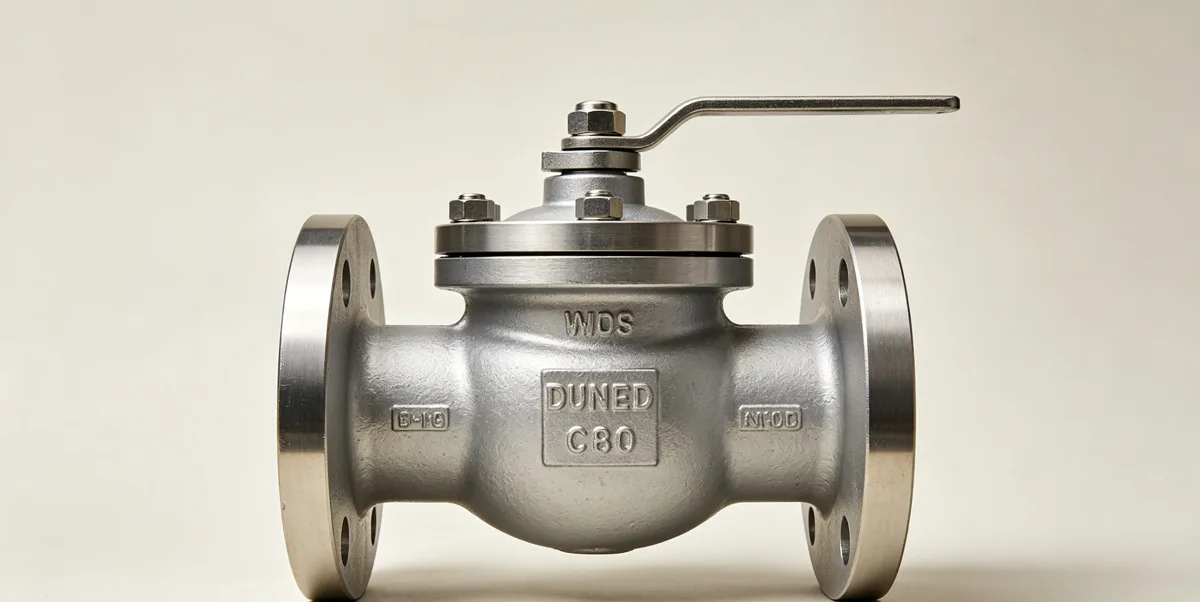Industrial swing check valve with flanged ends