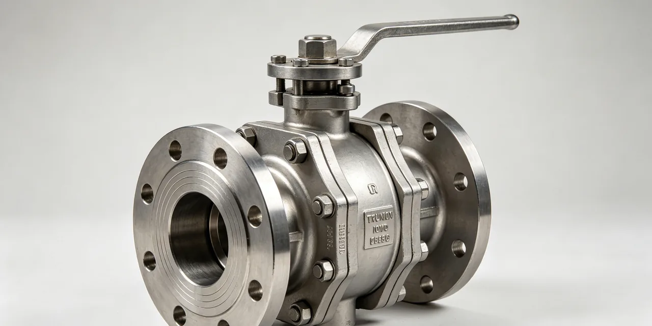 Flanged stainless steel trunnion ball valve product suitable for high-pressure hydrogen isolation