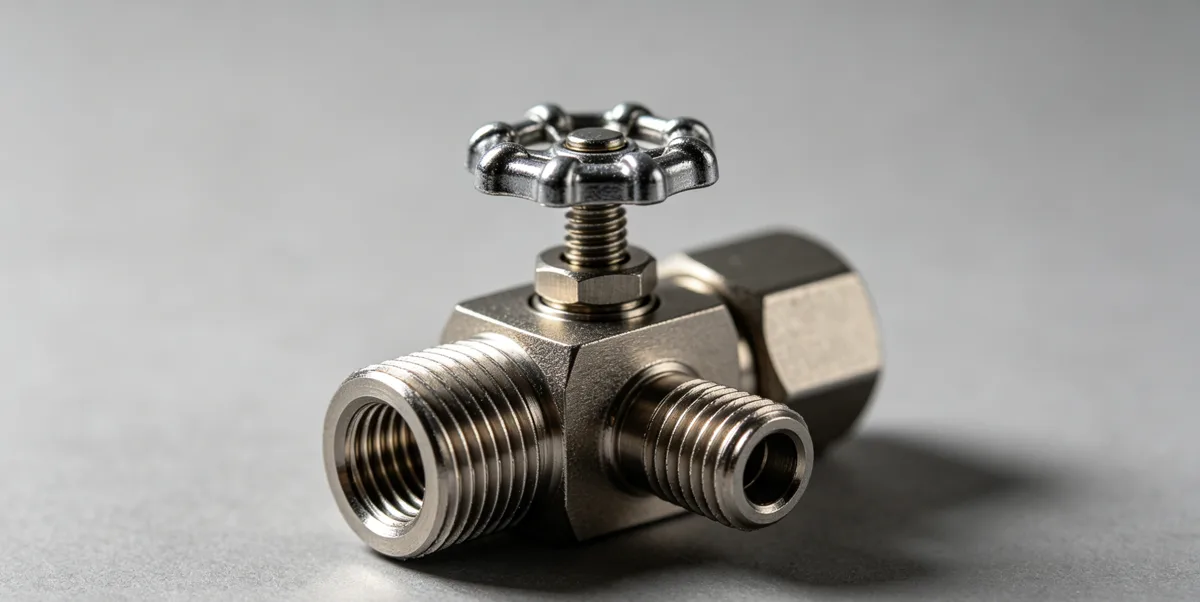 Instrumentation needle valve with fine-adjustment handwheel